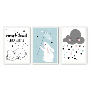 Tablouri 3 buc. 35x50 cm Sweet Dreams Little One - Wallity imagine