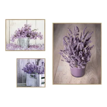 Tablouri 3 buc. 40x50 cm Purple Flowers - knor imagine