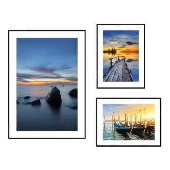 Tablouri 3 buc. Seaside Sunset - knor imagine