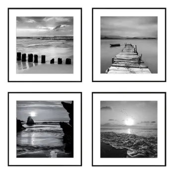 Tablouri 4 buc. 30x30 cm Silence by the Water - knor imagine