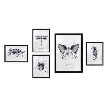 Tablouri 5 buc. Butterfly - Wallity imagine