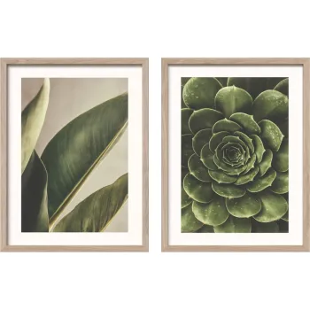 Tablouri cu rama 2 buc. imprimate 30x40 cm Beauty Green - Styler imagine