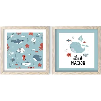 Tablouri pentru copii 2 buc. 33x33 cm Hello Ocean - Wallity imagine