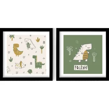 Tablouri pentru copii 2 buc. 33x33 cm Hello - Wallity imagine