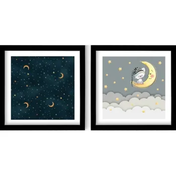 Tablouri pentru copii 2 buc. 33x33 cm Night - Wallity imagine