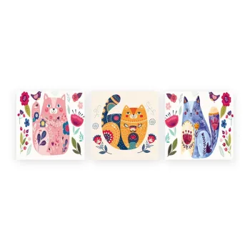 Tablouri pentru copii 3 buc. 30x30 cm Cats - Wallity imagine