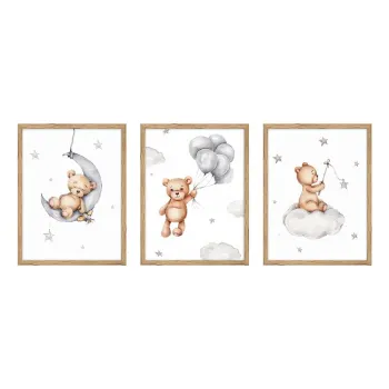 Tablouri pentru copii 3 buc. 30x40 cm Teddy Bear imagine