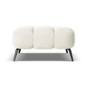 Taburet alb cu tapiterie din catifea Nalu - Makamii imagine