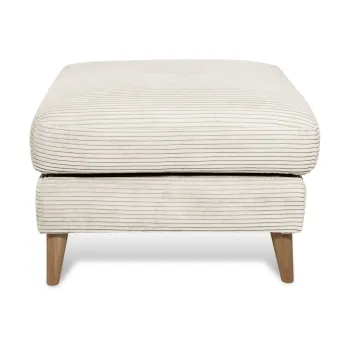 Taburet alb cu tapiterie din catifea reiata Paris - Scandic imagine