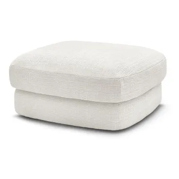 Taburet alb cu tapiterie din chenille Leonore - Bobochic Paris imagine