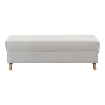 Taburet alb cu tapiterie din stofa boucle Ariella - Ropez imagine