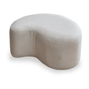 Taburet alb cu tapiterie din stofa boucle Miuf - Miuform imagine