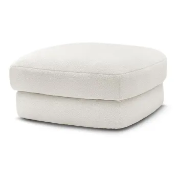 Taburet alb cu tapiterie din tesatura boucle Leonore - Bobochic Paris imagine