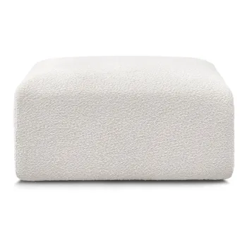 Taburet alb cu tapiterie din tesatura boucle Tina - Bobochic Paris imagine