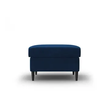 Taburet albastru cu tapiterie din catifea Kyoto - Cosmopolitan Design imagine