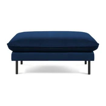 Taburet albastru cu tapiterie din catifea Vienna - Cosmopolitan Design imagine