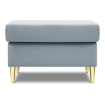 Taburet albastru deschis cu tapiterie din catifea Kyoto - Cosmopolitan Design imagine