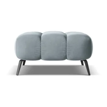 Taburet albastru deschis cu tapiterie din catifea Nalu - Makamii imagine