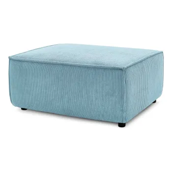 Taburet albastru deschis cu tapiterie din catifea reiata Nihad - Bobochic Paris imagine