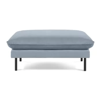 Taburet albastru deschis cu tapiterie din catifea Vienna - Cosmopolitan Design imagine