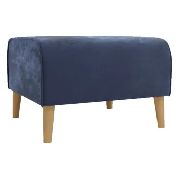 Taburet albastru inchis cu tapiterie din catifea Carole - Ropez imagine