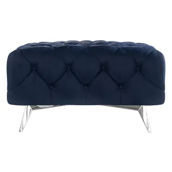 Taburet albastru inchis cu tapiterie din catifea Chelsea - Ropez imagine