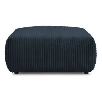 Taburet albastru inchis cu tapiterie din catifea reiata Lucien - Bobochic Paris imagine