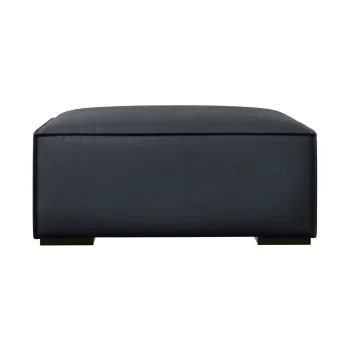 Taburet albastru inchis cu tapiterie din piele Madame - Windsor & Co Sofas imagine