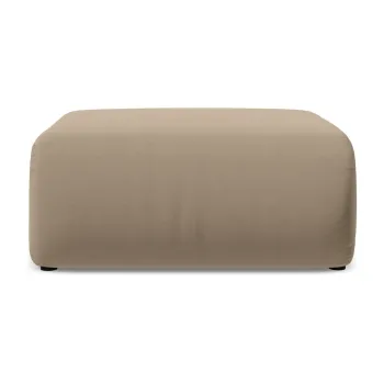 Taburet bej cu tapiterie din catifea Ekahi - Makamii imagine