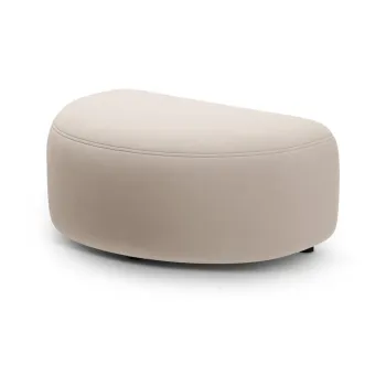 Taburet bej cu tapiterie din catifea Kate - Micadoni imagine