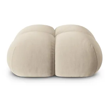 Taburet bej cu tapiterie din catifea Loretto - Cosmopolitan Design imagine