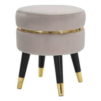 Taburet bej cu tapiterie din catifea Paris - Mauro Ferretti imagine