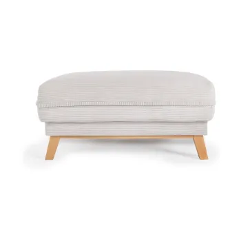 Taburet bej cu tapiterie din catifea reiata Tori - Bonami Selection imagine