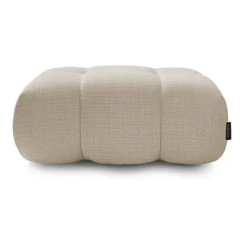 Taburet bej cu tapiterie din chenille Ivane - Bobochic Paris imagine