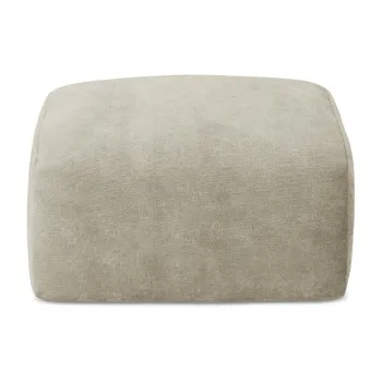 Taburet bej cu tapiterie din chenille Leila - Makamii imagine