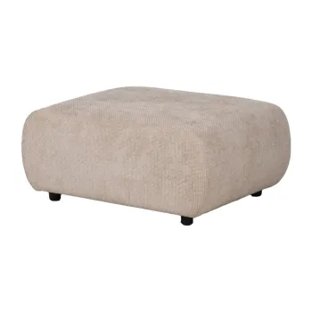 Taburet bej cu tapiterie din chenille Minimal - Ixia imagine