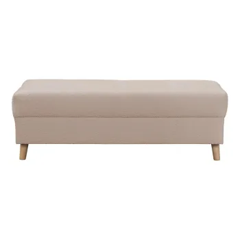 Taburet bej cu tapiterie din stofa boucle Ariella - Ropez imagine