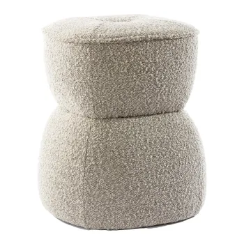 Taburet bej cu tapiterie din stofa boucle Leyla - Light & Living imagine