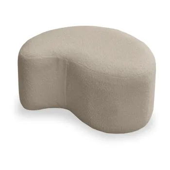 Taburet bej cu tapiterie din stofa boucle Miuf - Miuform imagine