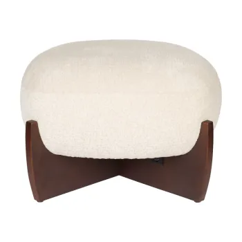 Taburet bej cu tapiterie din tesatura boucle Emilius - Dutchbone imagine