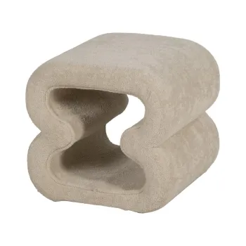 Taburet bej cu tapiterie din tesatura boucle - Ixia imagine