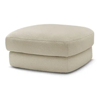 Taburet bej cu tapiterie din tesatura boucle Leonore - Bobochic Paris imagine