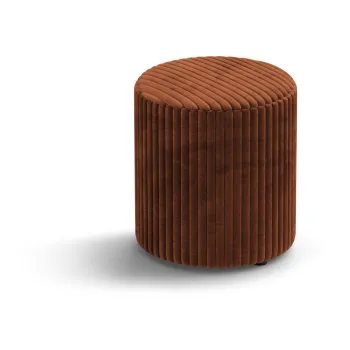 Taburet caramiziu cu tapiterie din catifea reiata Dia - Micadoni imagine