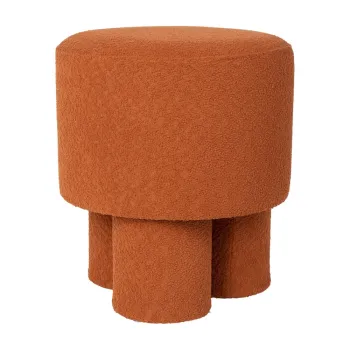 Taburet caramiziu cu tapiterie din tesatura boucle Marcos - White Label imagine