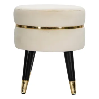 Taburet crem cu tapiterie din catifea Paris - Mauro Ferretti imagine