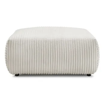 Taburet crem cu tapiterie din catifea reiata Lucien - Bobochic Paris imagine
