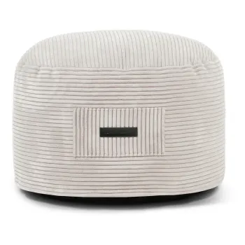 Taburet crem cu tapiterie din catifea reiata Om 60 - SLOWDOWN imagine