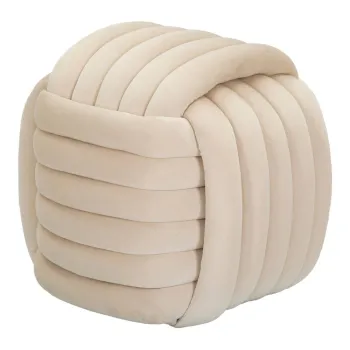 Taburet crem cu tapiterie din catifea Softy - Mauro Ferretti imagine