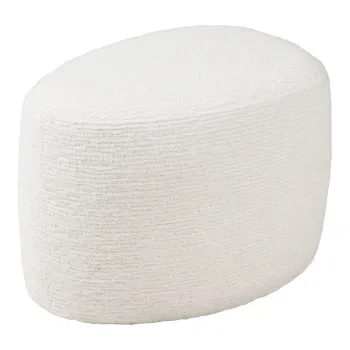 Taburet crem cu tapiterie din chenille Hilo - House Nordic imagine