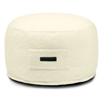 Taburet crem cu tapiterie din tesatura boucle Om 60 - SLOWDOWN imagine